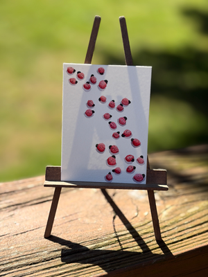 Ladybug Drift aceo art card thumbnail 1