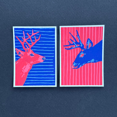 buck-eyed | set of 2 aceo art card thumbnail 1