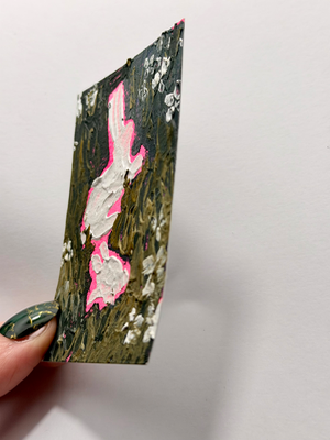 Abstract bunnies in a field by Lizz aceo art card thumbnail 2