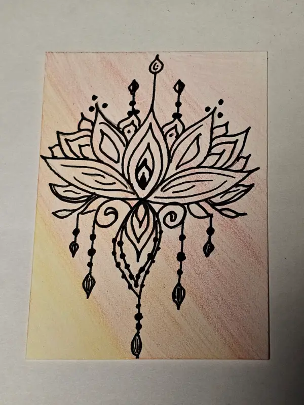 Sunset Lotus aceo art card