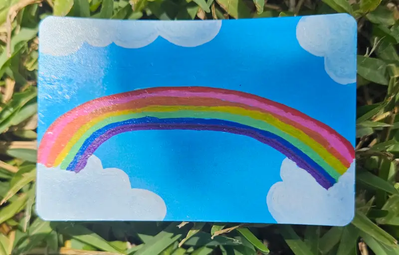 Rainbow and Clouds aceo art card