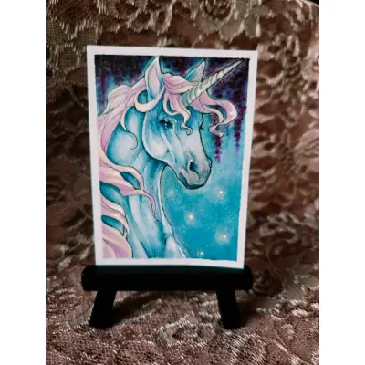 Mystical Unicorn - Original ACEO aceo art card thumbnail 4