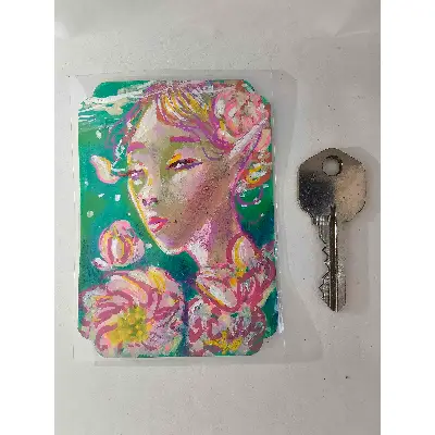 Floating Rose aceo art card thumbnail 2