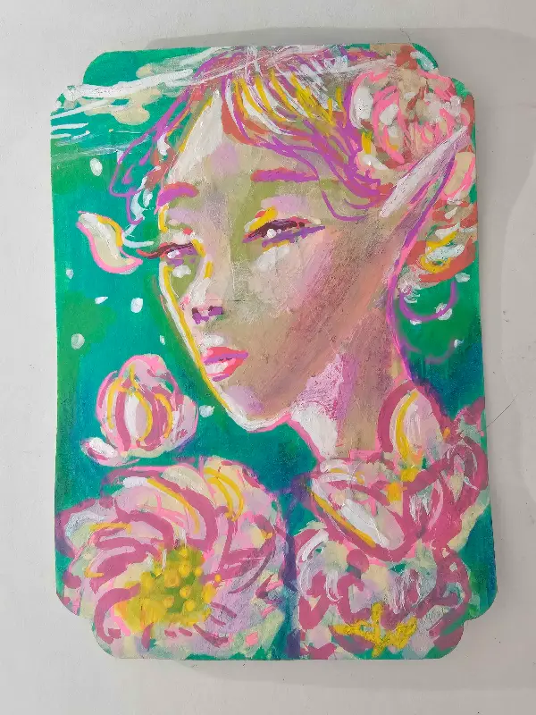 Floating Rose aceo art card