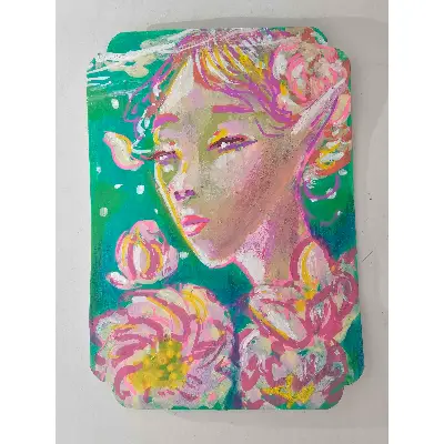 Floating Rose aceo art card thumbnail 1