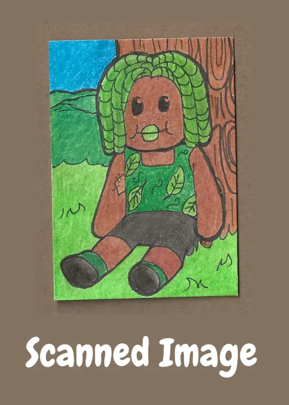 Lying Leaf aceo art card