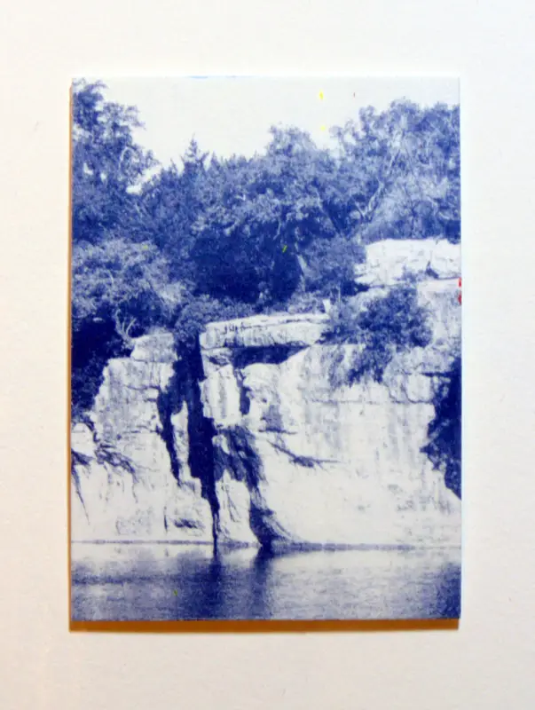 Blue Hole Cyanotype original art ACEO aceo art card