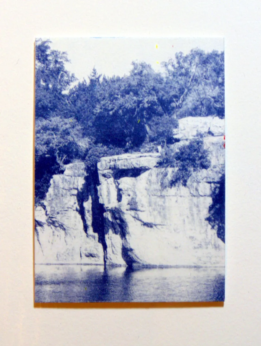 Blue Hole Cyanotype original art ACEO aceo art card