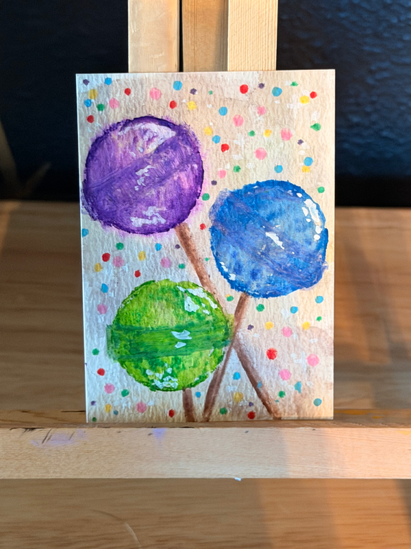 Lollipops aceo art card