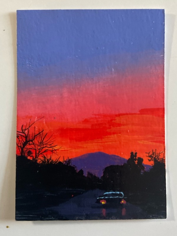 Taillights aceo art card