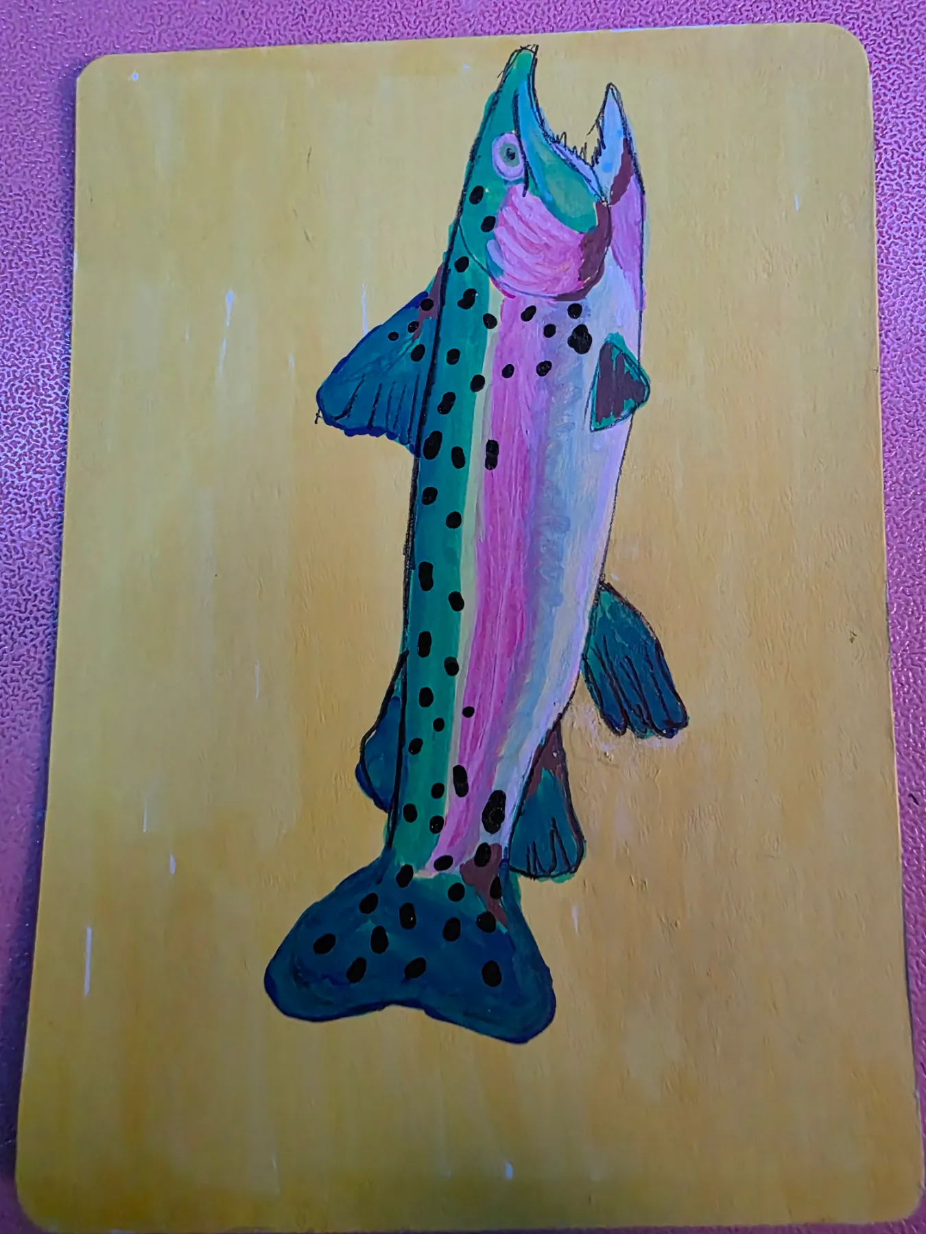 Rainbow trout ACEO freshwater fish aceo art card