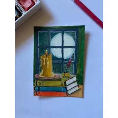 The Study No. 1 aceo art card thumbnail 1