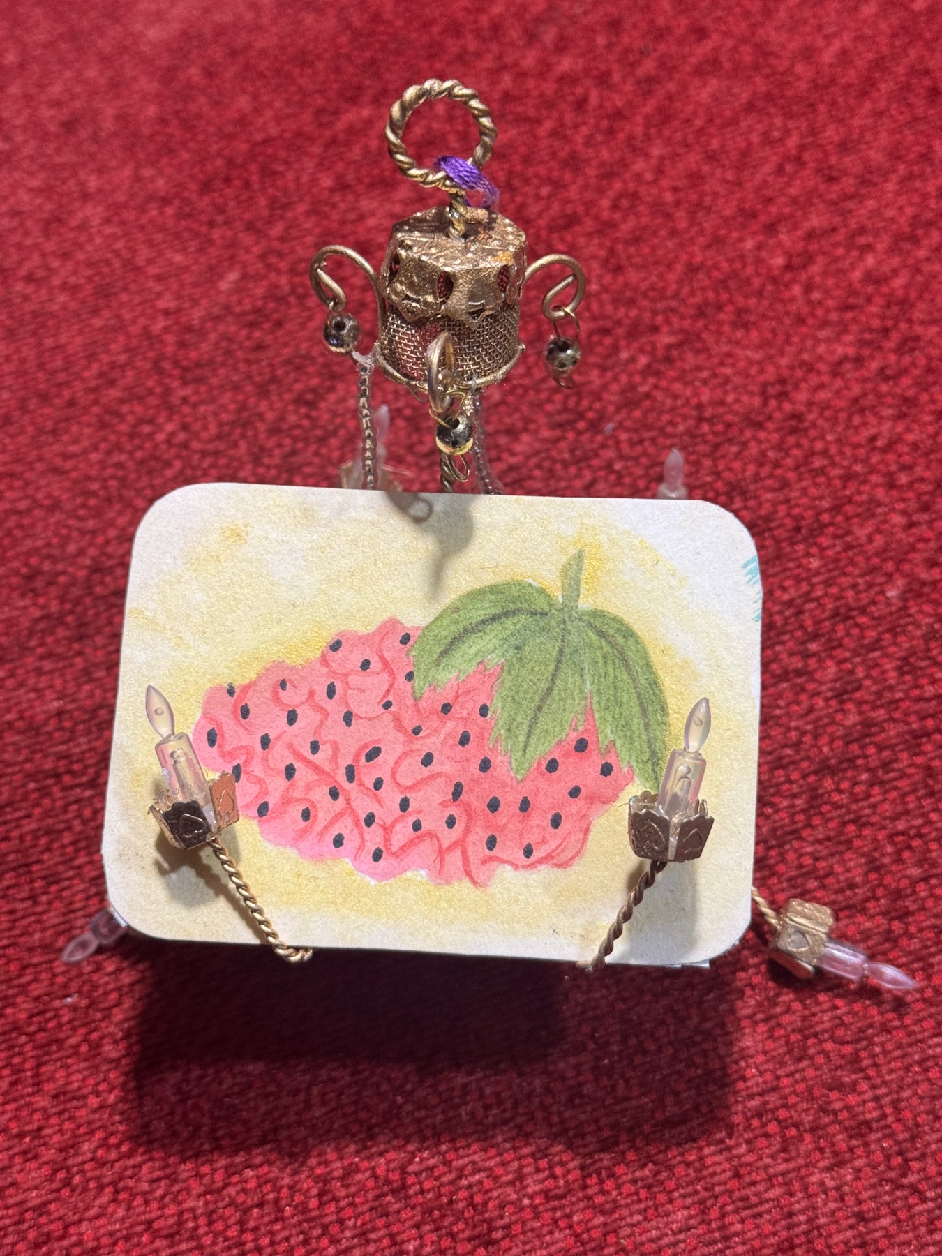 Strawberry Brain aceo art card