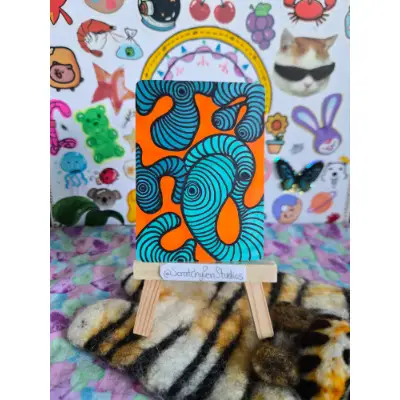 "Amoeba" Abstract aceo art card thumbnail 1