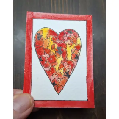 "A Heart Full of Kittens" aceo art card thumbnail 2