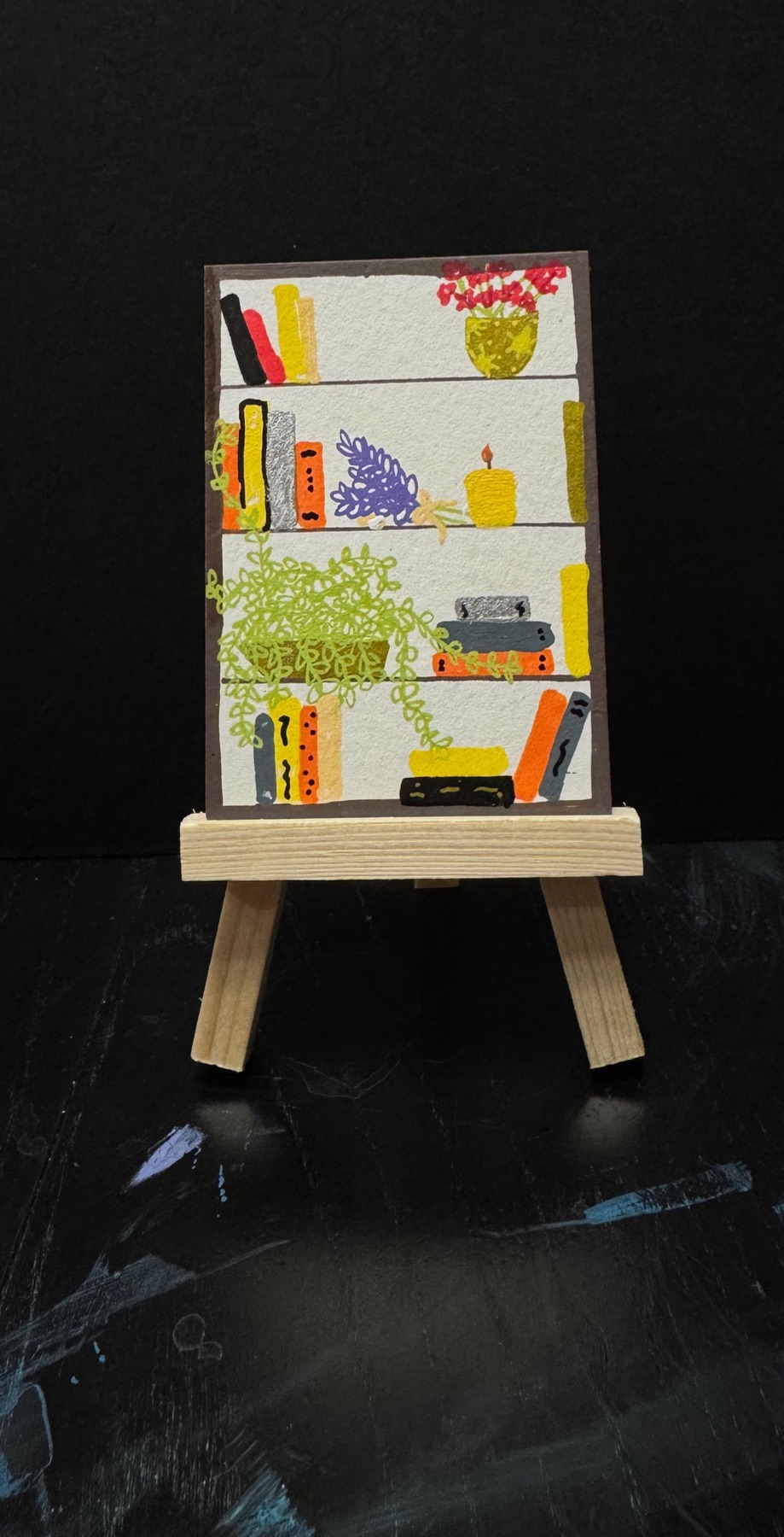 October Shelves aceo art card