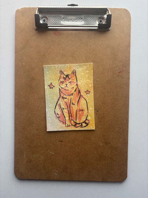 “Simple Kitty” Cat aceo art card