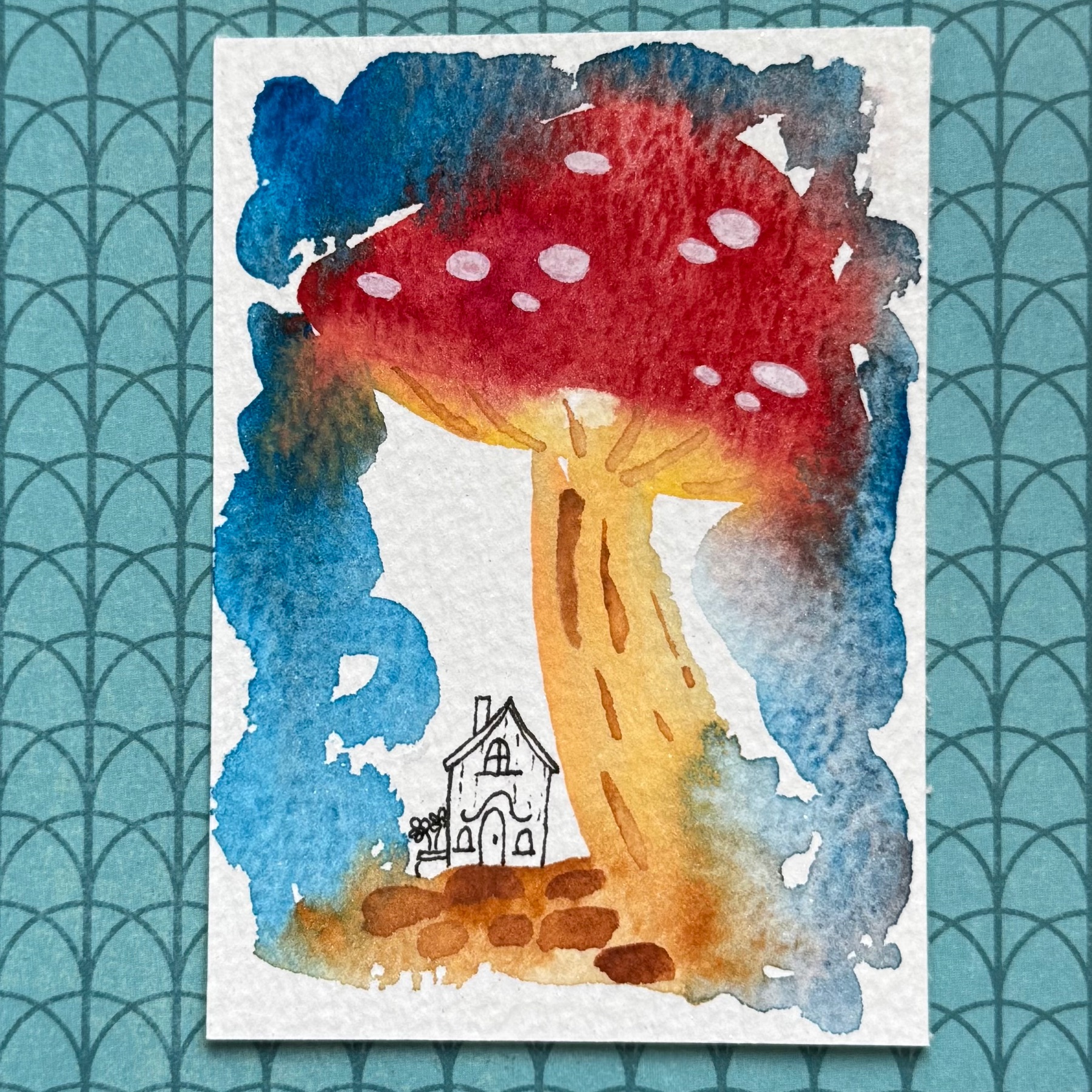 Safe From the Rain aceo art card