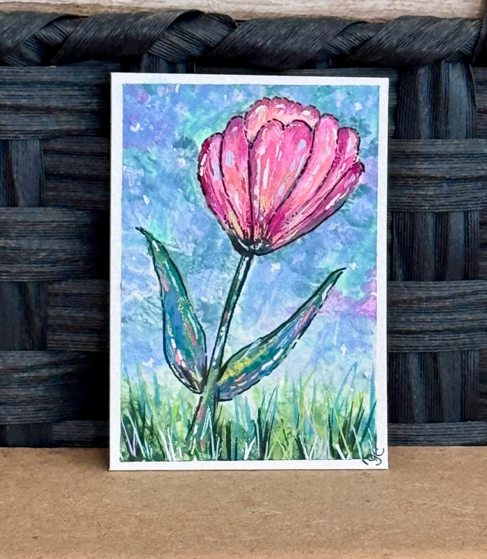 Floral 3 aceo art card