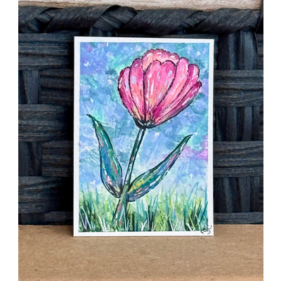 Floral 3 aceo art card thumbnail 1