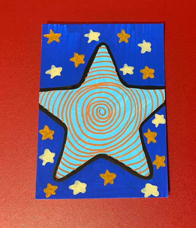 Stars Abstract Pattern aceo art card