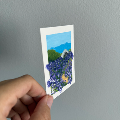 Original Lavender Landscape ACEO | Summer Lavender #1/3 aceo art card thumbnail 2