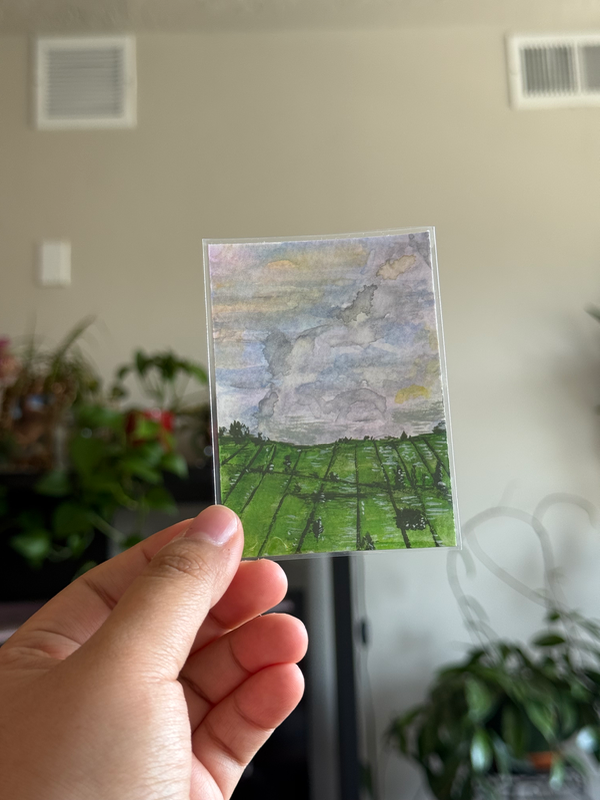 France from the Train aceo art card