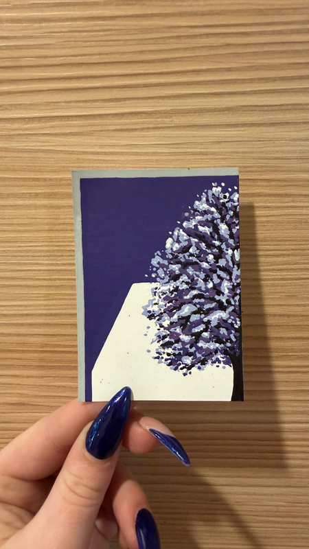 lavender tree aceo art card
