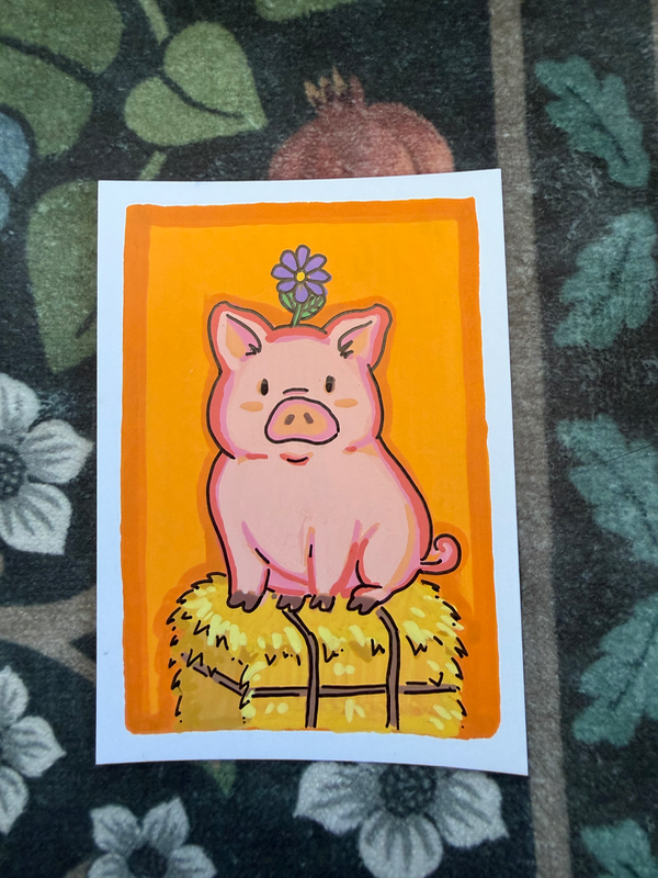 Sweet Lil’ Pig aceo art card