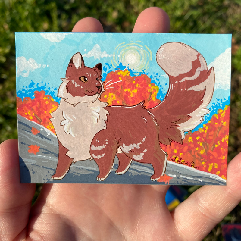 Mountain Top Pose aceo art card