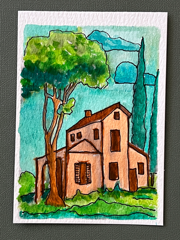 Tuscan Villa #3 aceo art card