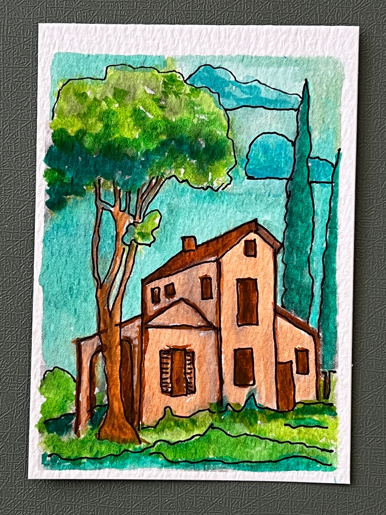 Tuscan Villa #3 aceo art card