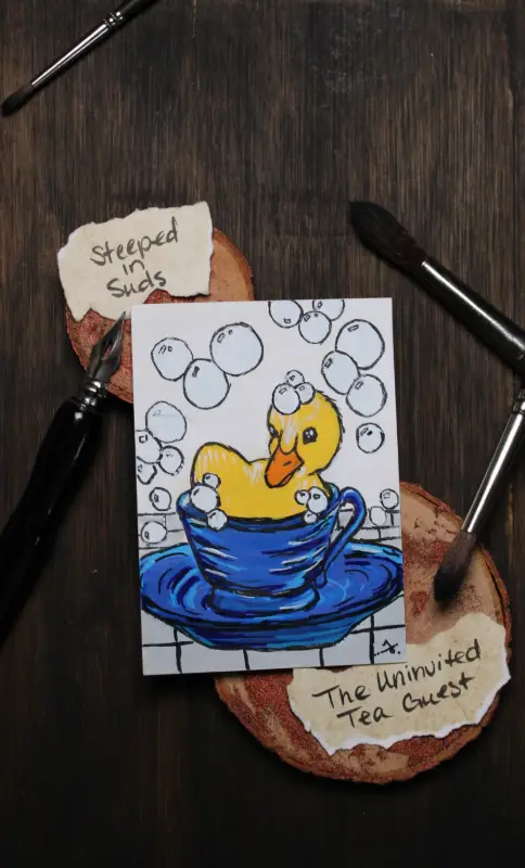 Steeped In Suds aceo art card