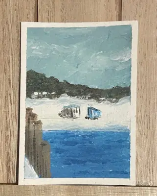 Bob Houses at the end of Winter aceo art card thumbnail 2