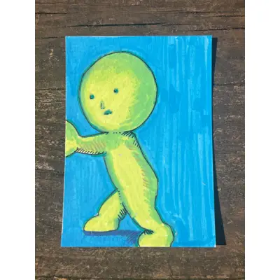 Push it Smiski aceo art card thumbnail 1