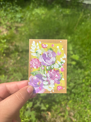 Acrylic Abstract Floral “Would You Mind?” aceo art card thumbnail 2