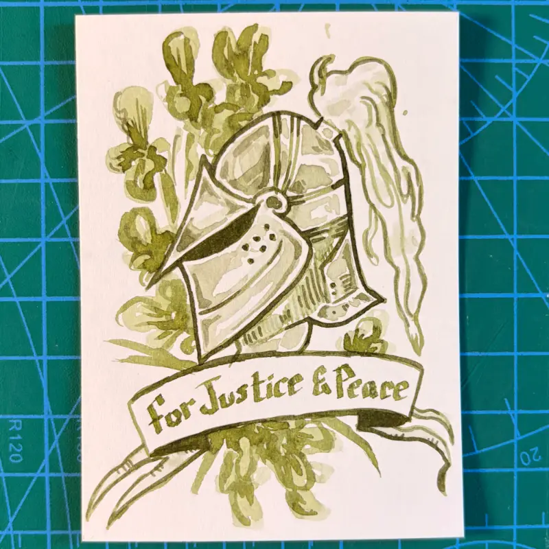 Knight of Justice (Knights of the Flowers 7/8) aceo art card