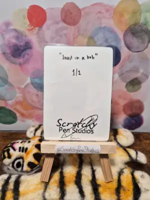 "Snail In A Bub" Snail, Insect aceo art card thumbnail 2