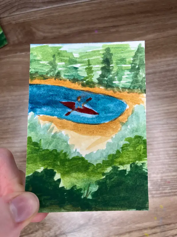 Day on the Lake aceo art card