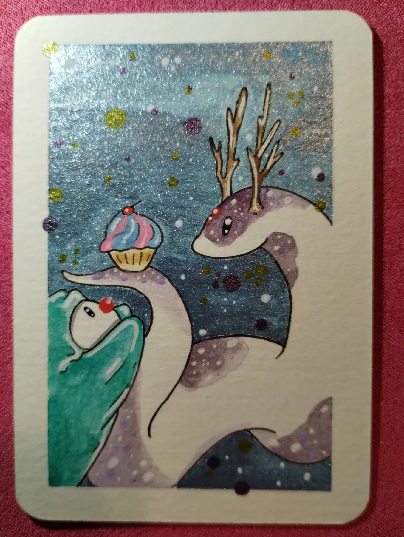 Cupcake Dragon aceo art card