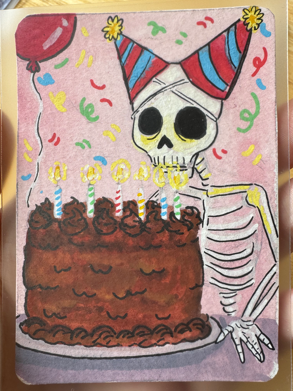 Blow Out The Candles aceo art card