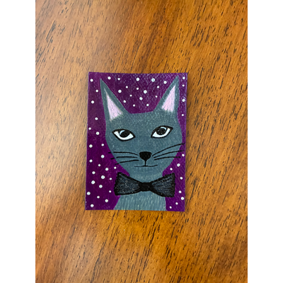 Bow Ties & Shooting Stars aceo art card thumbnail 1