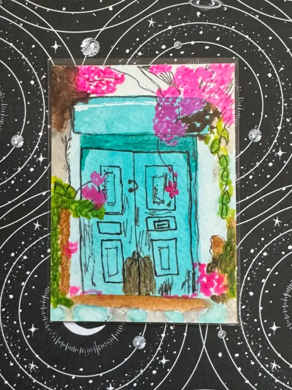 Colorful Doors Series #1 aceo art card