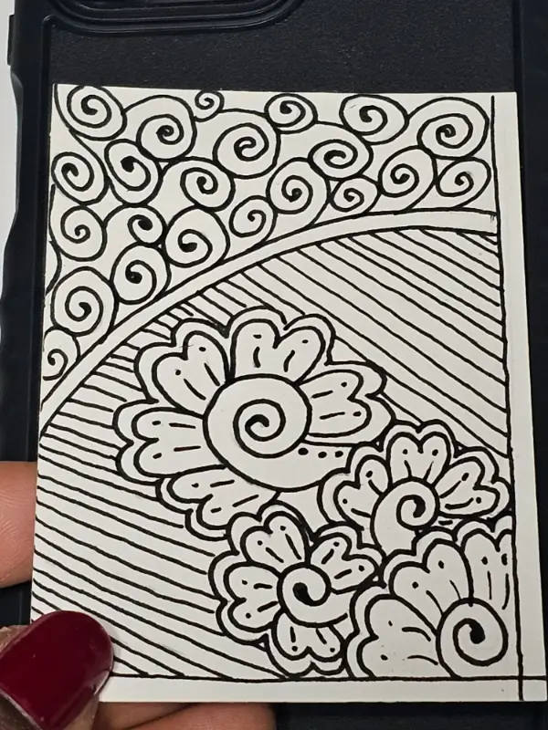 Swirling Flowers aceo art card