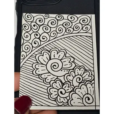 Swirling Flowers aceo art card thumbnail 1