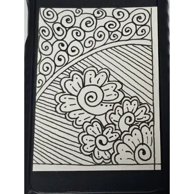 Swirling Flowers aceo art card thumbnail 2
