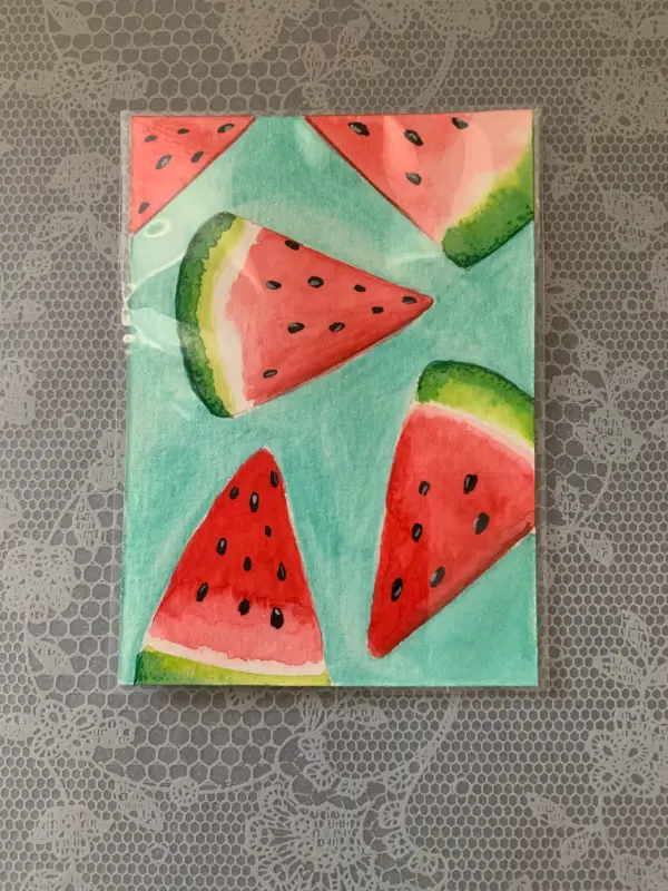 Summer Watermelon Slices aceo art card