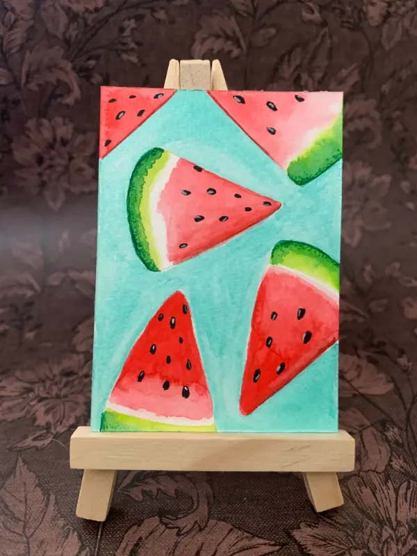 Summer Watermelon Slices aceo art card