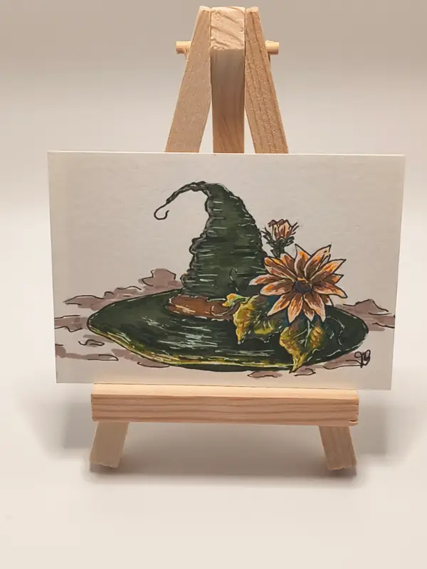 Forest Witch Hat aceo art card