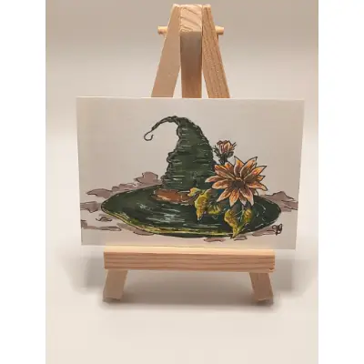 Forest Witch Hat aceo art card thumbnail 1